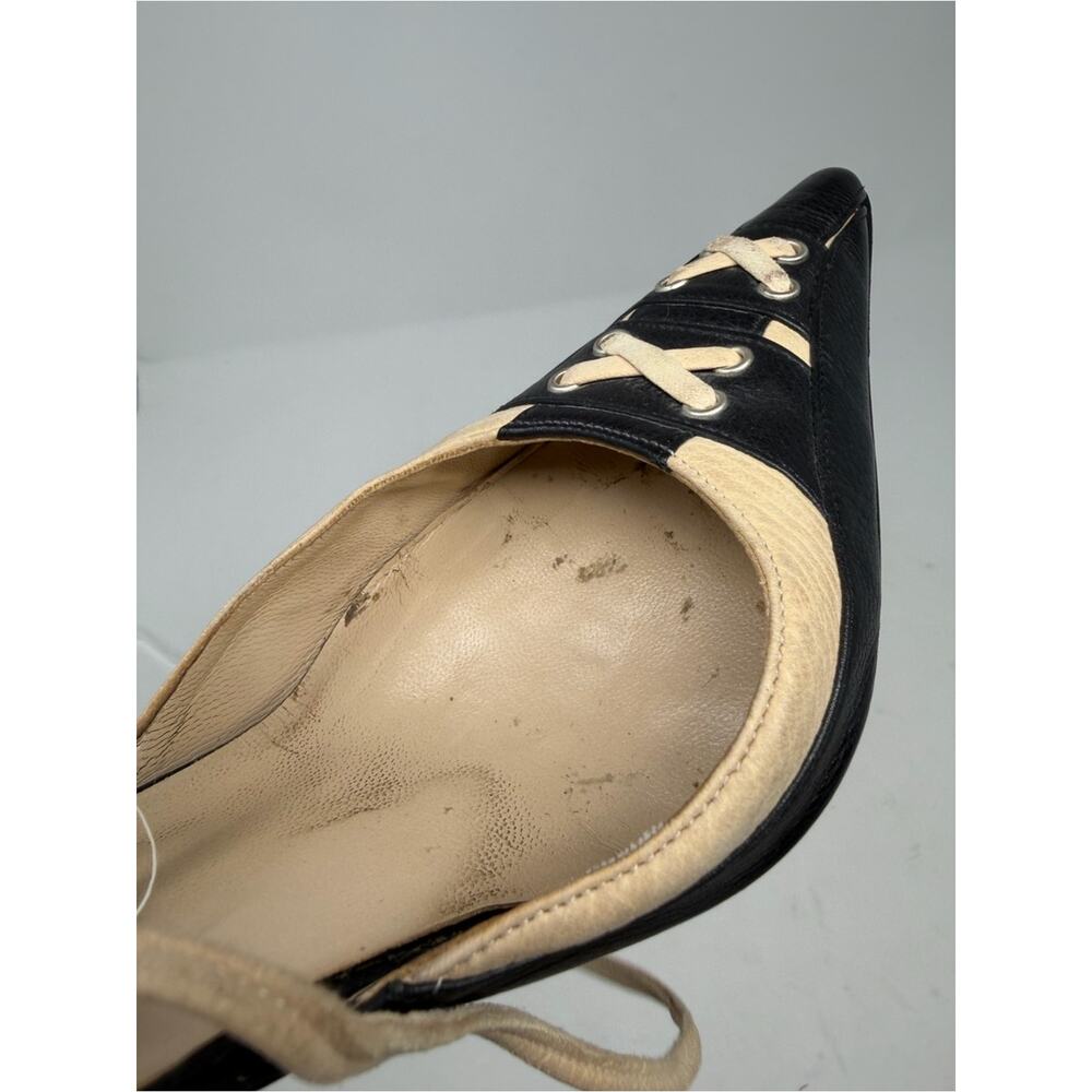 Manolo Blahnik Vintage Lace Up Pointed Toe Heels Womens Size EU 36.5 - Picture 11 of 12